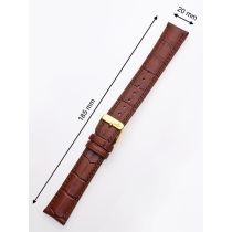 Watch-strap 20 x 185 mm Brown Gold Clasp