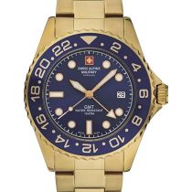 Swiss Alpine Military 7052.1115 GMT diver Mens Watch 42mm 10ATM