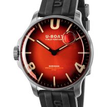 U-Boat 8701/B Darkmoon Red SS Soleil Mens Watch 44mm 5ATM