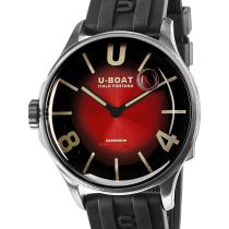 U-Boat 9500 Darkmoon Red SS Soleil Mens Watch 40mm 5ATM