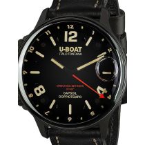 U-Boat 9671 Capsoil Doppioempo DLC GMT Mens Watch 55mm 10ATM