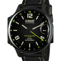 U-Boat 9675 Capsoil Doppioempo DLC GMT Mens Watch 55mm 10ATM