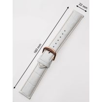 Perigaum Leather Strap 22 x 160 mm White Rose Clasp