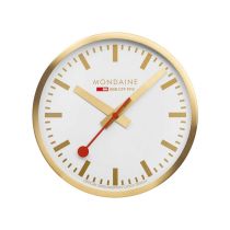 Mondaine A995.CLOCK.17SBG goldene Wand-, Bahnhofsuhr 40 cm aus Aluminium