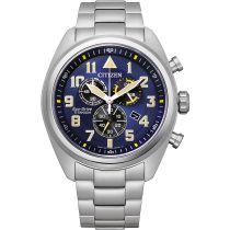 Citizen AT2480-81L Eco-Drive Super-Titanium Chronograph Mens Watch 43mm 