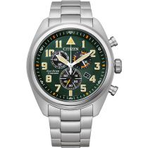 Citizen AT2480-81X Eco-Drive Super-Titanium Chronograph Mens Watch 43mm 