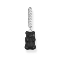 Thomas Sabo CR727-052-11 Silver Single creole With Black midi version Gold Bear Ladies