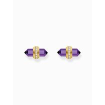 Thomas Sabo H2281-414-13 Gold stud earrings w. violet onyx 