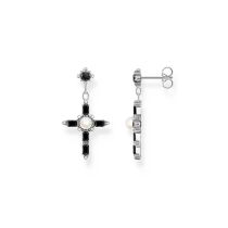 Thomas Sabo H2312-167-11 Silver Earrings Cross Romance Black Ladies