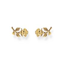 Thomas Sabo H2314-413-39 Gold-plated Stud Earrings Roses Romance Ladies