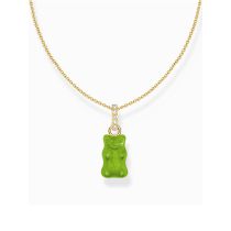 Thomas Sabo KE2209-414-6-L45V Gold-plated chain w. green Goldbears pendant 