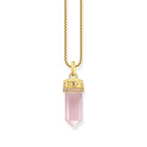 Thomas Sabo PE955-995-9 Gold-plated pendant w. rose-coloured rose quartz crystal 