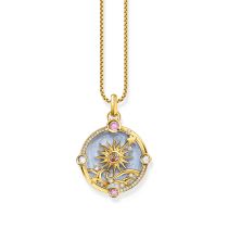 Thomas Sabo PE960-471-1 Gold-plated chain pendant w. light blue enamel 