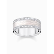 Thomas Sabo TR2446-041-14-56 Silver band ring w. white zirconia and enamel 