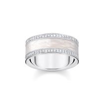 Thomas Sabo TR2446-041-14-58 Silver band ring w. white zirconia and enamel 