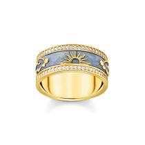 Thomas Sabo TR2450-565-1-56 Gold band ring w. white zirconia and enamel 