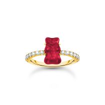 Thomas Sabo TR2459-414-10-54 Gold-plated ring w. red Goldbears 