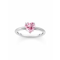 Thomas Sabo TR2476-051-9-56 Silver Ring with pink Stone in Heart Shape Ladies