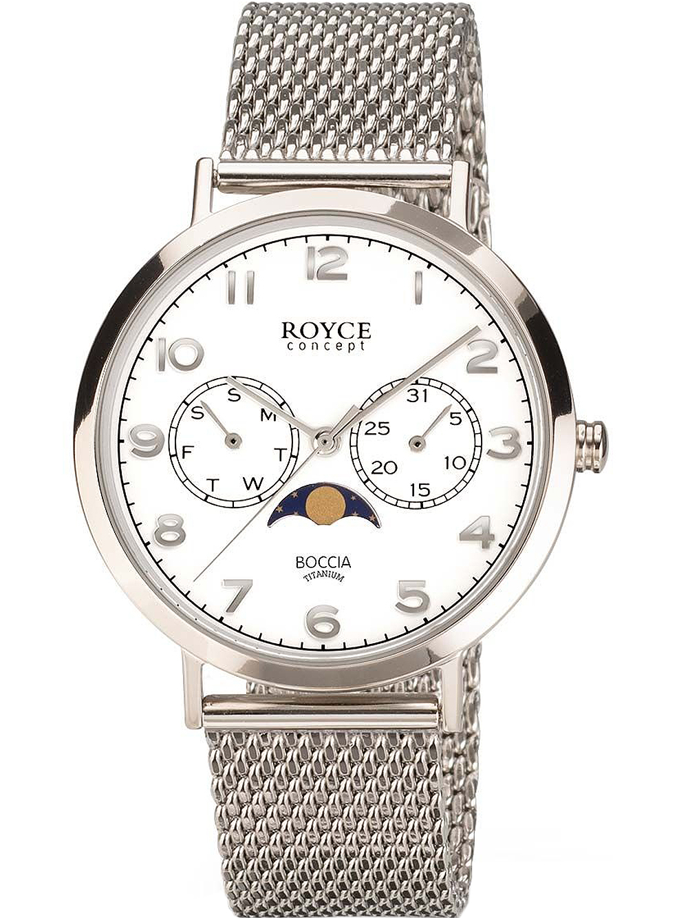 Boccia 3612 04 Royce Moonphase 38mm Ladies Mens Unisex watch