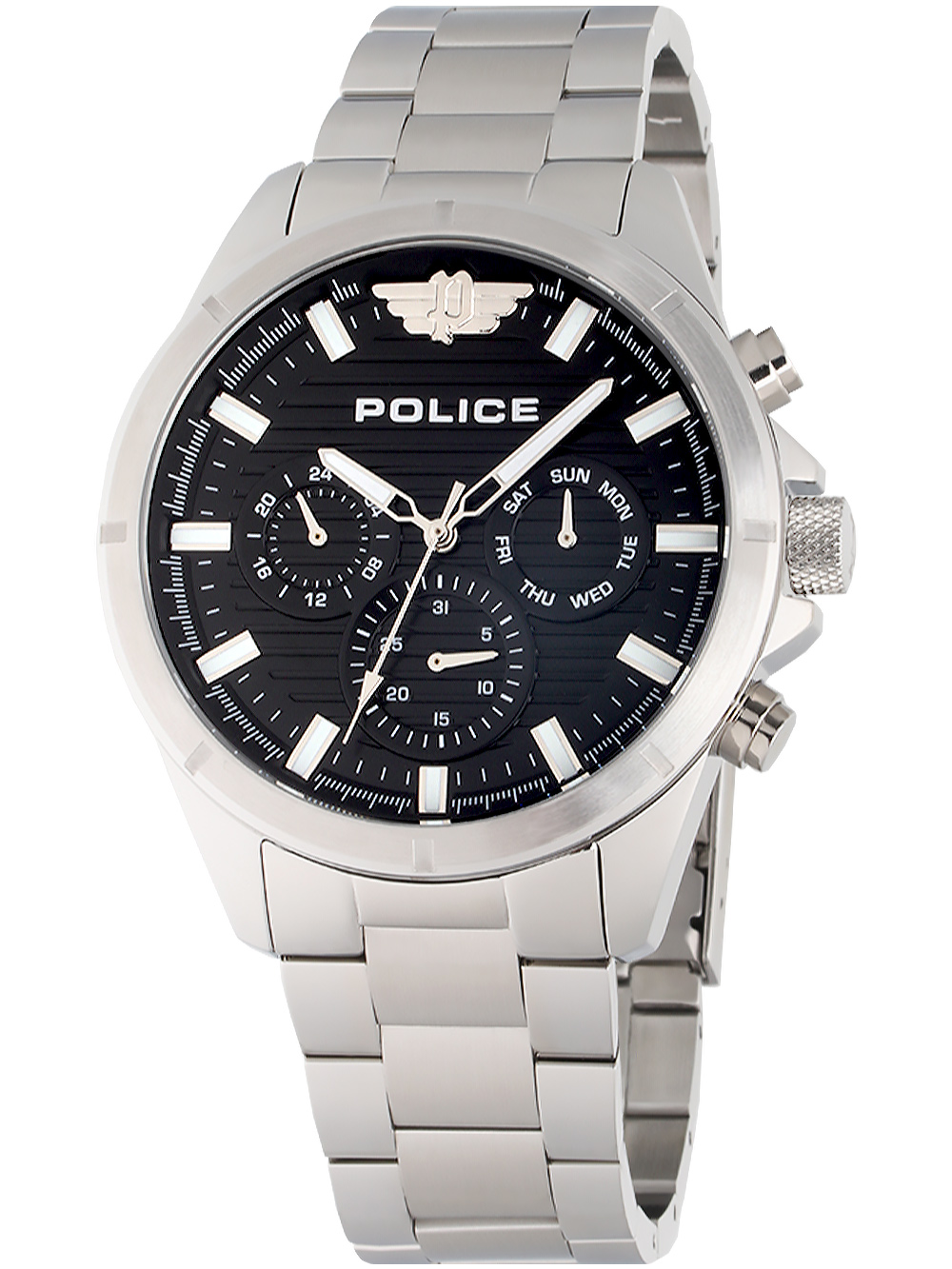 Police discount watch silver